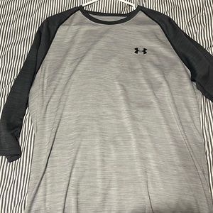 Size large under armor grey and dark grey shirt